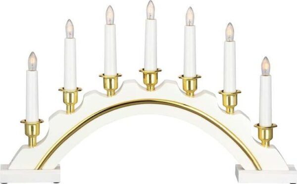světelná dekorace s vánočním motivem v bílo-zlaté barvě Celine – Markslöjd. Nejlepší hlášky