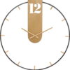 Černé nástěnné hodiny s detaily ve zlaté barvě Mauro Ferretti Goldy