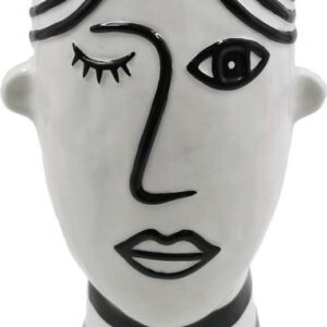 Černo-bílá porcelánová váza Mauro Ferretti Face. Nejlepší hlášky