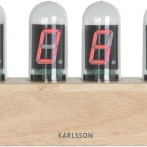Digitální hodiny na dřevěném podstavci Karlsson Cathode. Nejlepší hlášky