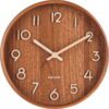 Hnědé nástěnné hodiny z lipového dřeva Karlsson Pure Small