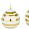 Sada 3 bílých keramických vánočních ozdob na stromeček s detaily ve zlaté barvě Kähler Design Omaggio. Nejlepší hlášky